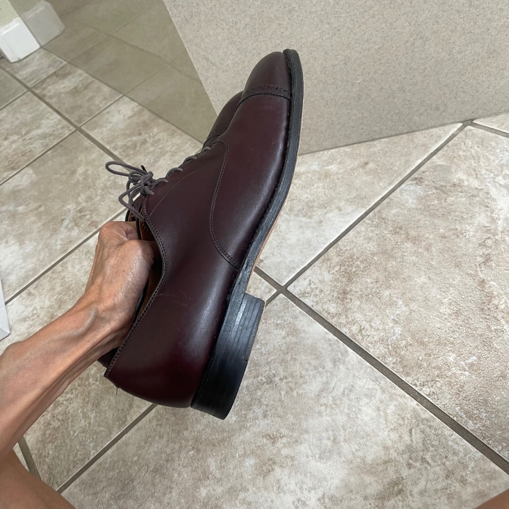 Alden Mens Burgundy Leather Cap Toe Oxford Dress Shoes Made in USA 905 11 B/D - Picture 5 of 14